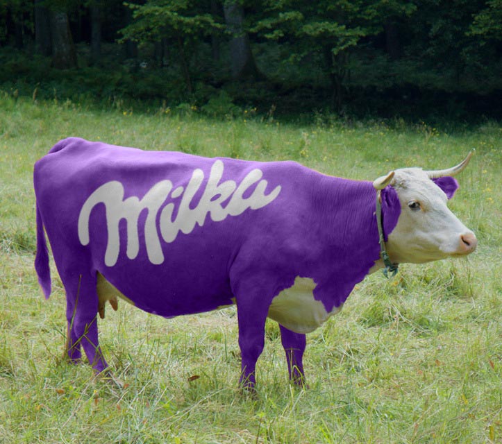 Visual hammer animali - la mucca viola di Milka